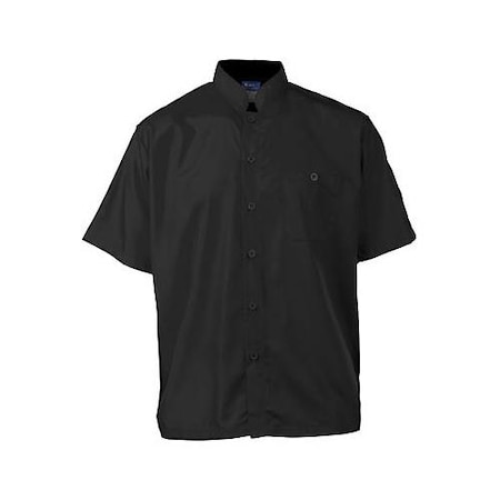 Kng 2XL Men's Active Black Short Sleeve Chef Shirt 2126BKBK2XL